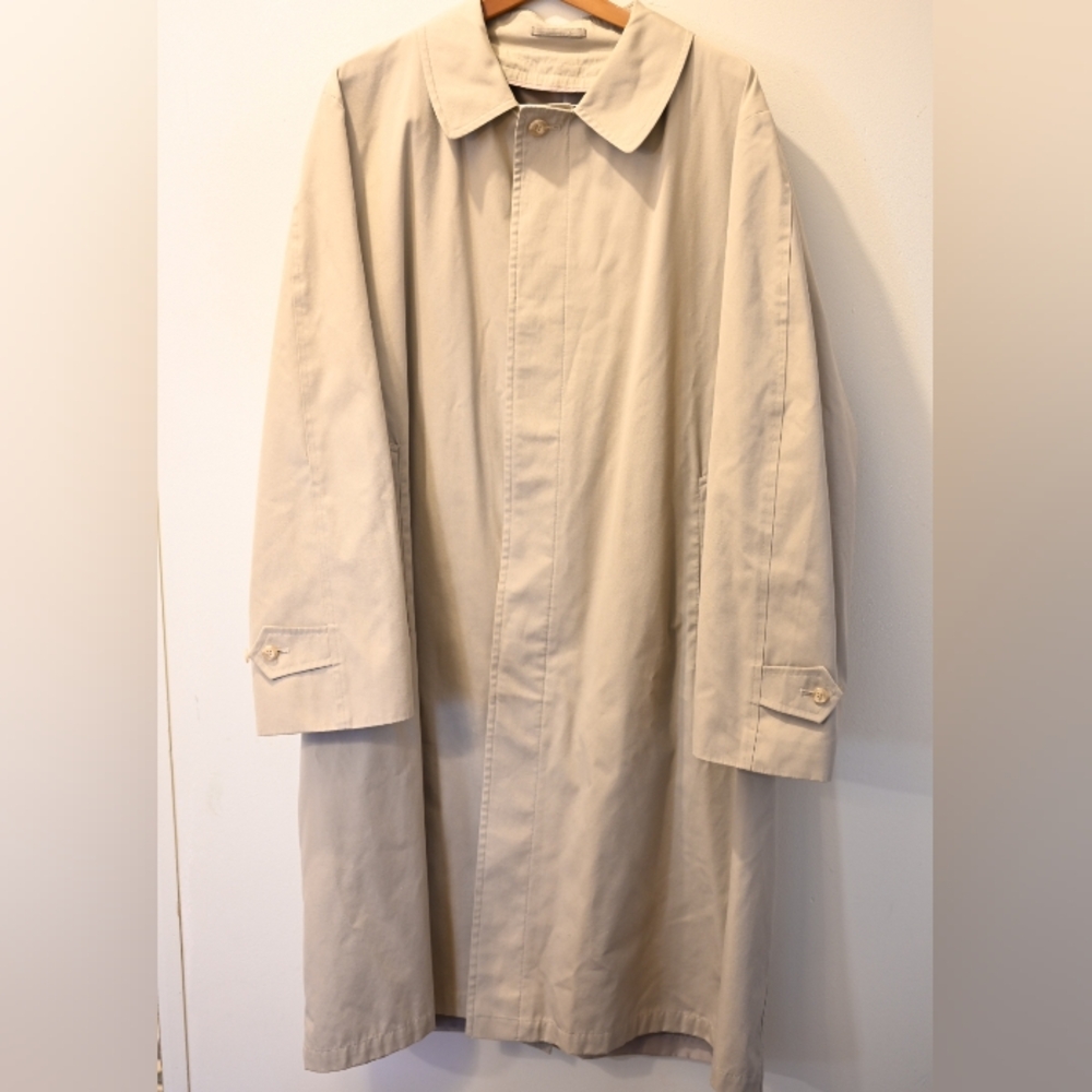 Beige Cotton Blend Trench Coat 46 R Transitional Clothing Autumn Fall Detective